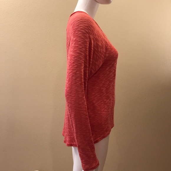 Ransom Lightweight Knit Sweater Womens Size Medium Silver Cross Salmon Orange - Picture 7 of 11